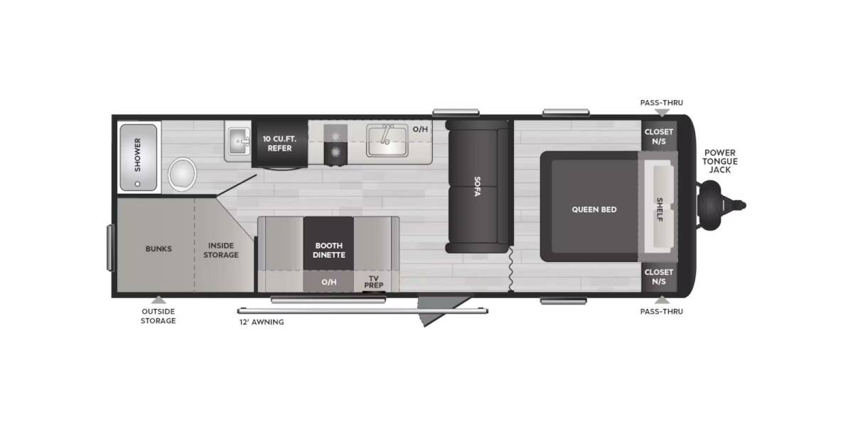 2024 Keystone Hideout Sport Double Axle 240BH Travel Trailer at Volkert Sales LC STOCK# R7240392 Floor plan Layout Photo