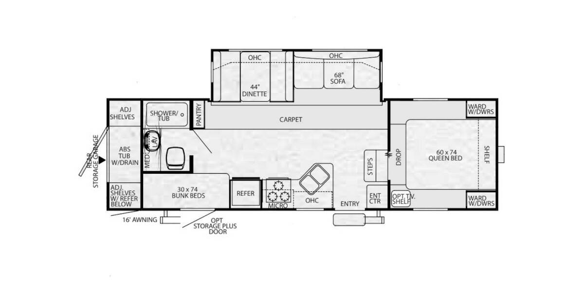 2006 Wildwood LE 25BGSS Fifth Wheel at Volkert Sales LC STOCK# 6A236945 Floor plan Layout Photo