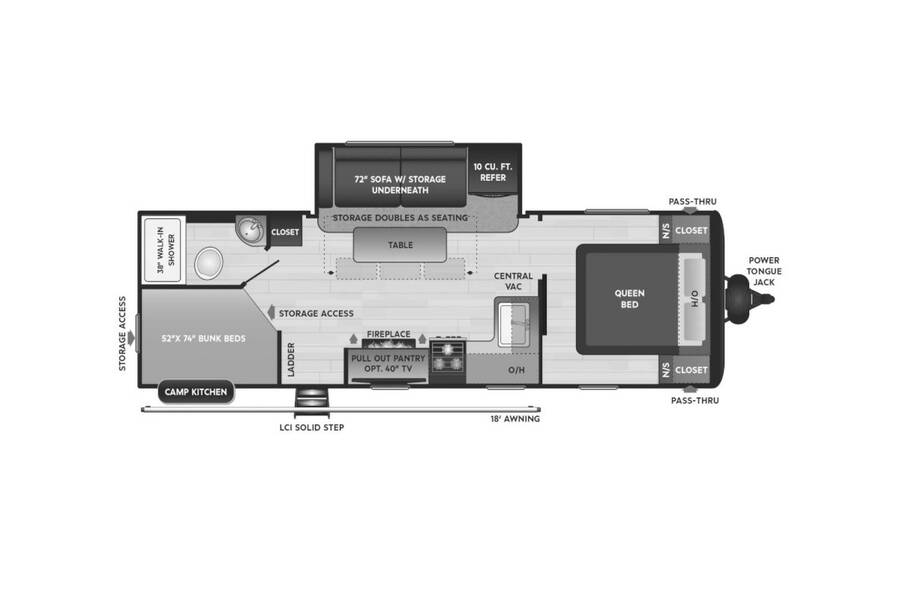2022 Keystone Hideout 250BH  at Volkert Sales LC STOCK# N2001 Floor plan Layout Photo