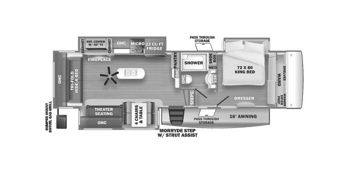 2022 Sierra Luxury 321RL Fifth Wheel at Volkert Sales LC STOCK# NJ051826 Floor plan Layout Photo