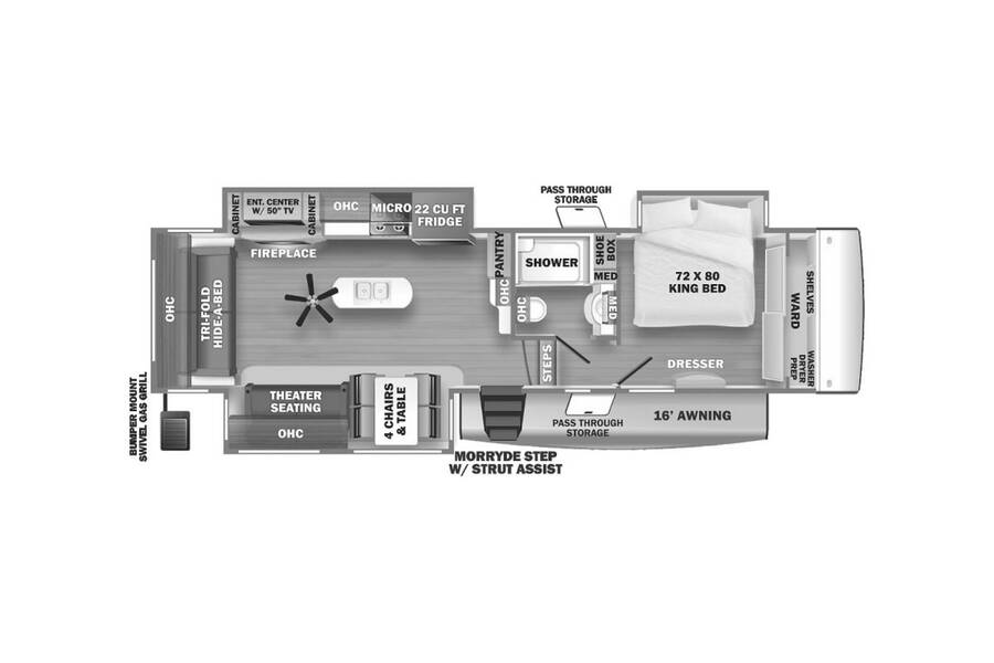 2022 Sierra Luxury 321RL  at Volkert Sales LC STOCK# NJ051826 Floor plan Layout Photo