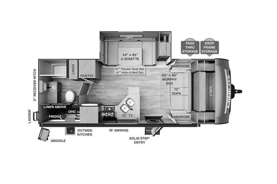 2023 Rockwood Mini Lite 2507S Travel Trailer at Volkert Sales LC STOCK# RLD451599 Floor plan Layout Photo