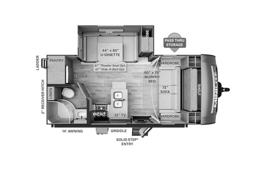 2023 Rockwood Mini Lite 2104S Travel Trailer at Volkert Sales LC STOCK# PD454224 Floor plan Layout Photo