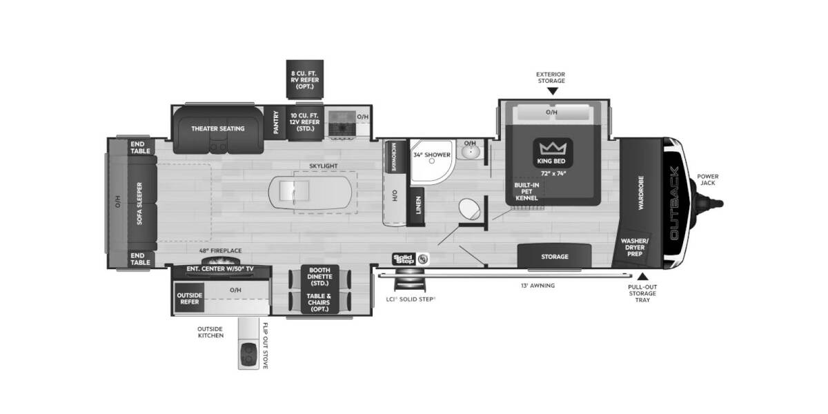 2023 Keystone Outback 330RL Travel Trailer at Volkert Sales LC STOCK# PB451250 Floor plan Layout Photo
