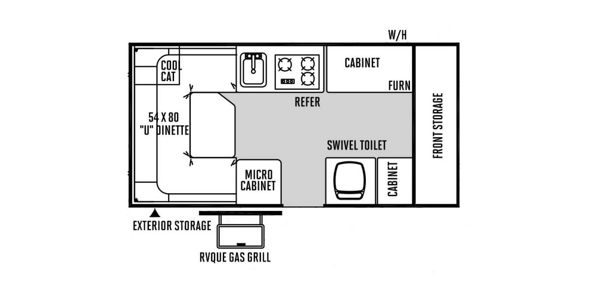 2014 Rockwood Hard Side A124TS Folding at Volkert Sales LC STOCK# ed290833 Floor plan Layout Photo