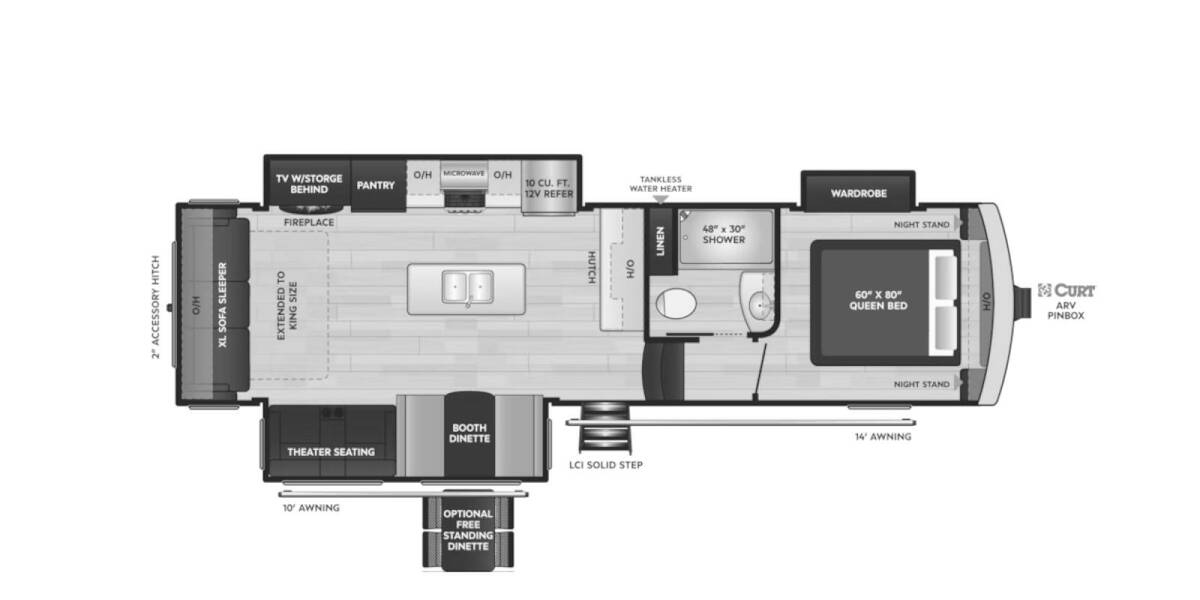 2024 Keystone Arcadia Super Lite 292SLRL Fifth Wheel at Volkert Sales LC STOCK# RE550071 Floor plan Layout Photo