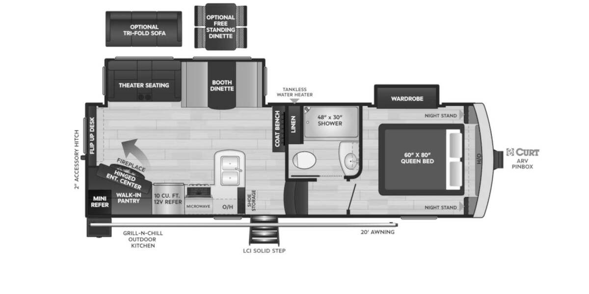 2024 Keystone Arcadia Super Lite 248SLRE Fifth Wheel at Volkert Sales LC STOCK# RE550053 Floor plan Layout Photo